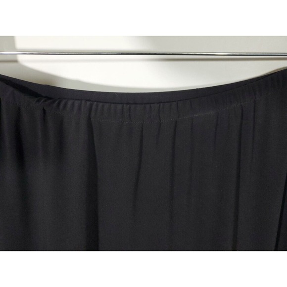 Pat Dahnke Size 18? Black Elastic Waist Animal Print Ruffles Long Maxi Skirt - Picture 3 of 9